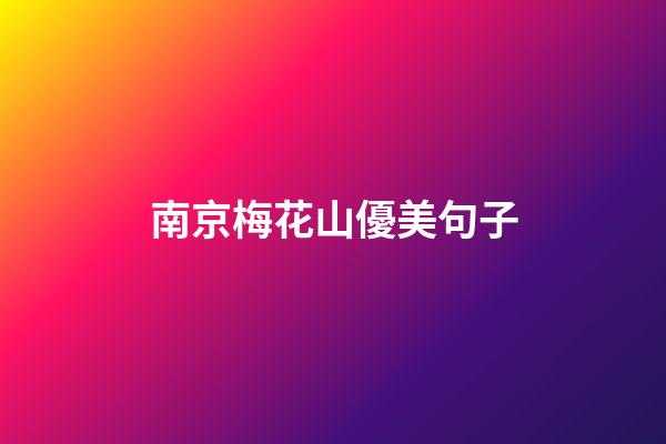 南京梅花山優美句子