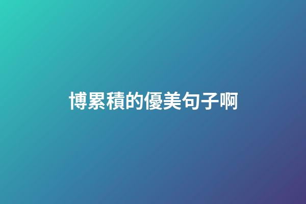 博累積的優美句子啊