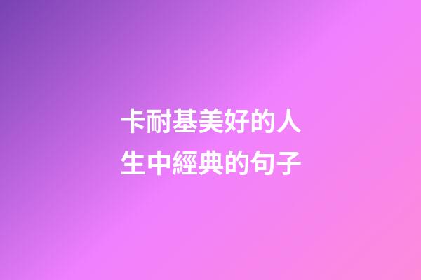 卡耐基美好的人生中經典的句子