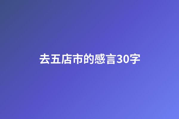 去五店市的感言30字