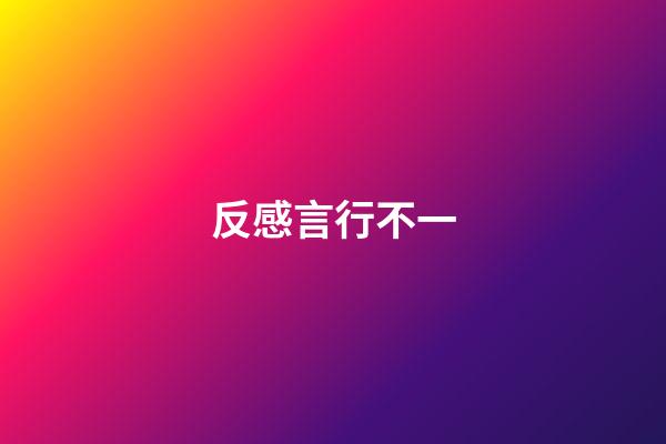 反感言行不一