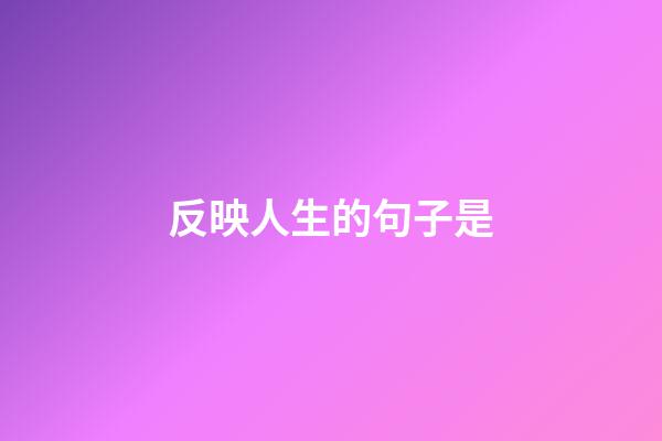 反映人生的句子是