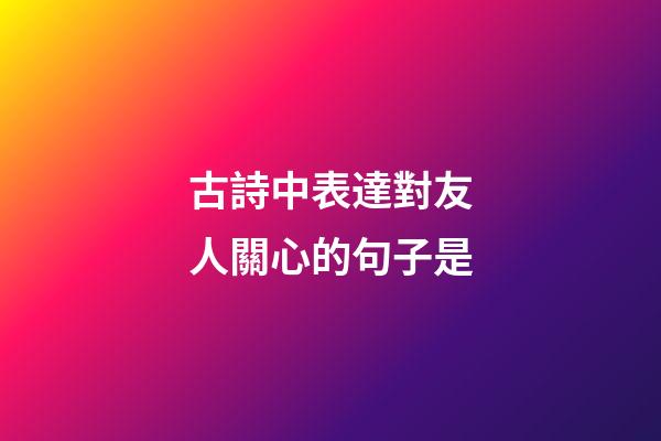 古詩中表達對友人關心的句子是