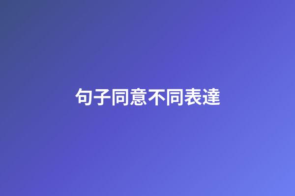 句子同意不同表達