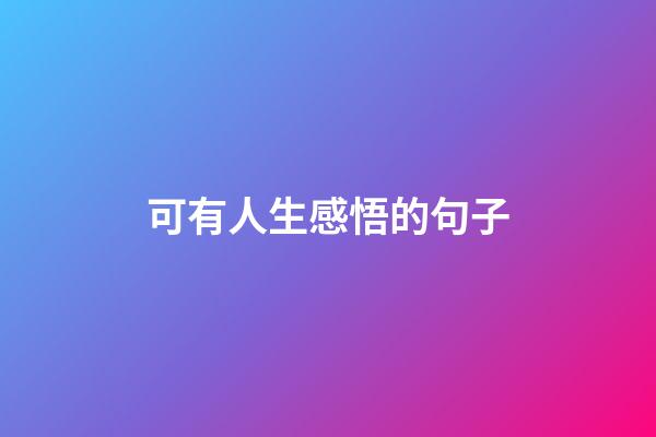 可有人生感悟的句子