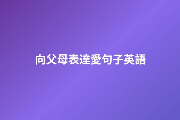 向父母表達愛句子英語