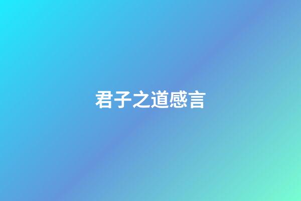 君子之道感言