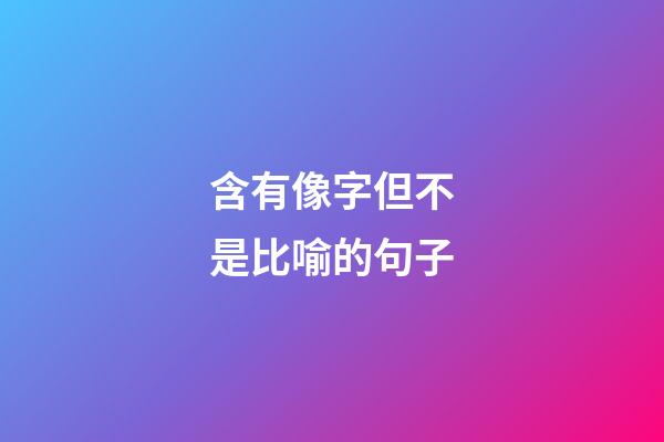 含有像字但不是比喻的句子