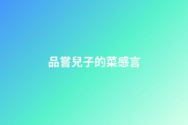 品嘗兒子的菜感言