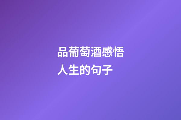品葡萄酒感悟人生的句子