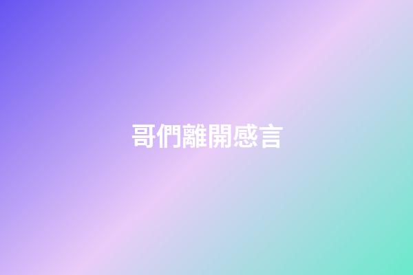 哥們離開感言