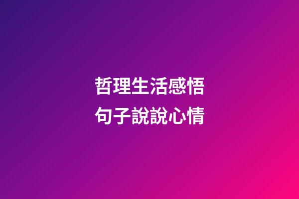 哲理生活感悟句子說說心情