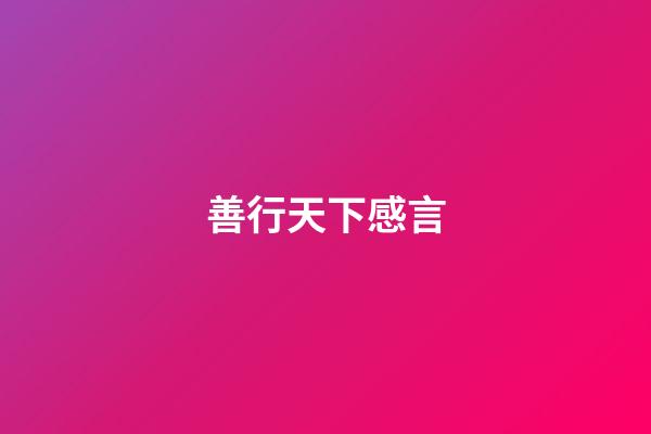 善行天下感言