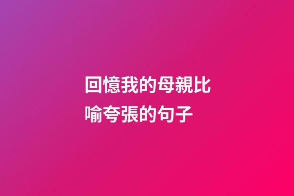 回憶我的母親比喻夸張的句子