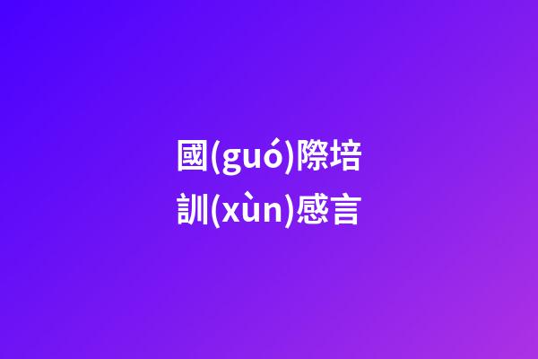 國(guó)際培訓(xùn)感言