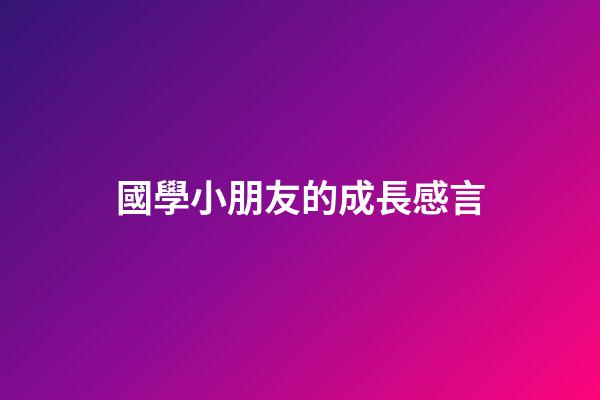 國學小朋友的成長感言