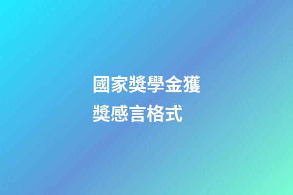 國家獎學金獲獎感言格式