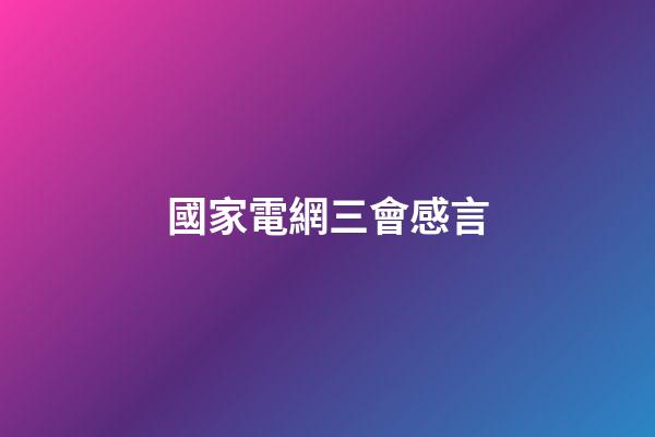 國家電網三會感言