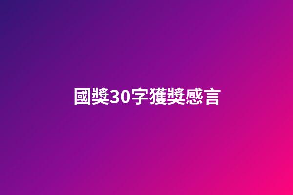 國獎30字獲獎感言