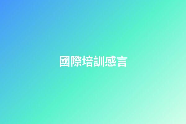 國際培訓感言