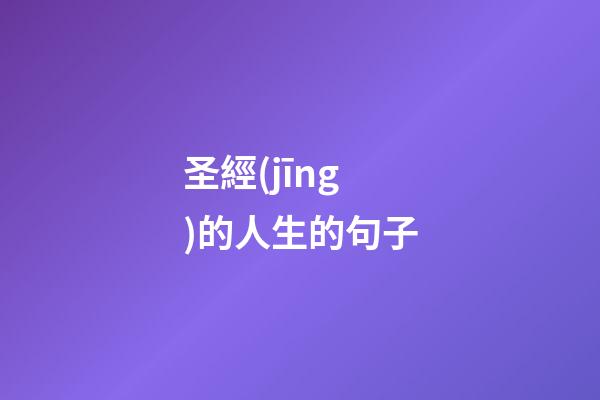 圣經(jīng)的人生的句子