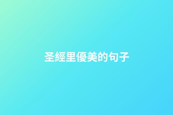 圣經里優美的句子