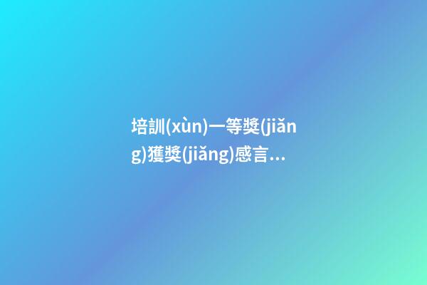 培訓(xùn)一等獎(jiǎng)獲獎(jiǎng)感言300字