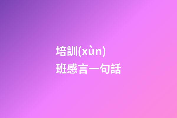 培訓(xùn)班感言一句話