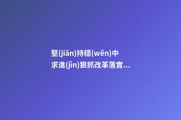 堅(jiān)持穩(wěn)中求進(jìn)狠抓改革落實(shí)感言