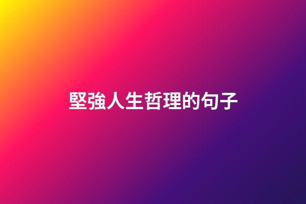 堅強人生哲理的句子