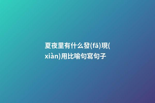 夏夜里有什么發(fā)現(xiàn)用比喻句寫句子