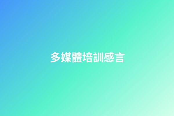 多媒體培訓感言