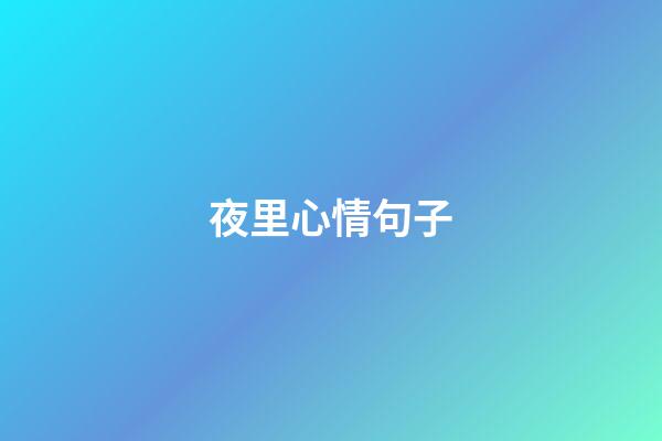 夜里心情句子