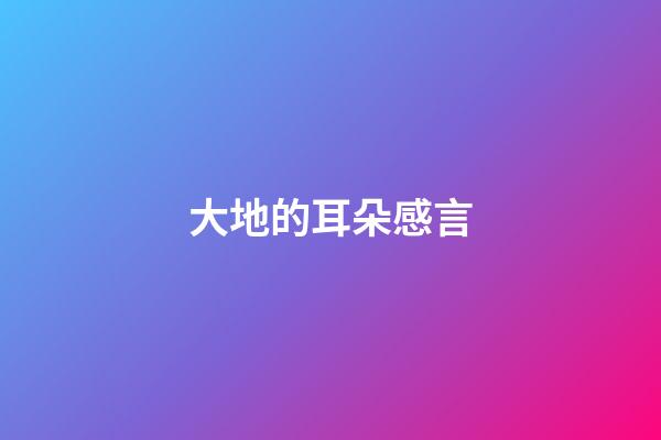 大地的耳朵感言