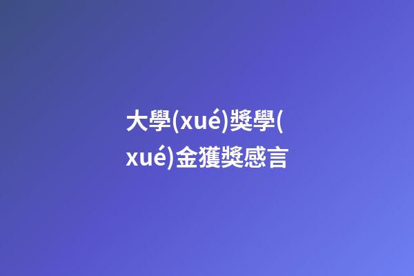 大學(xué)獎學(xué)金獲獎感言