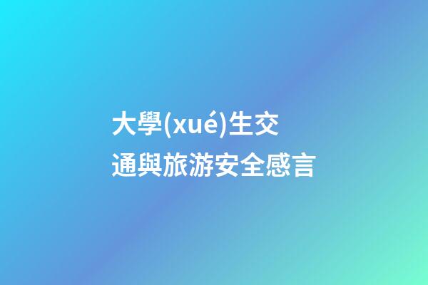 大學(xué)生交通與旅游安全感言