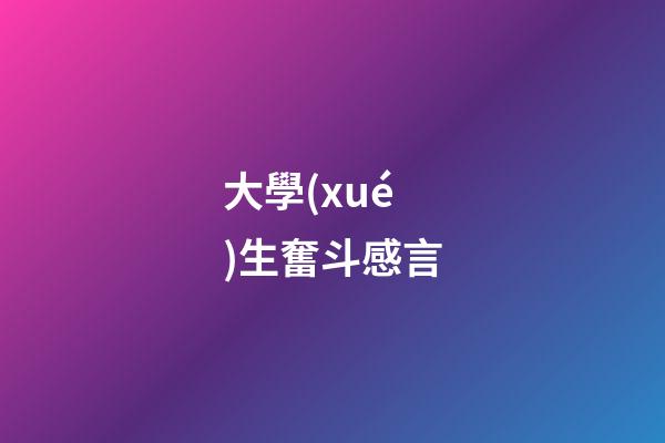 大學(xué)生奮斗感言