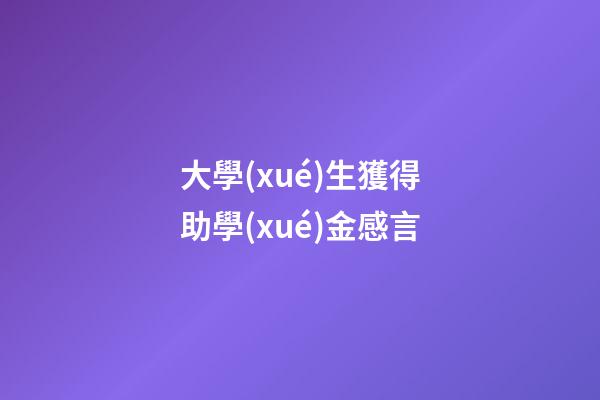 大學(xué)生獲得助學(xué)金感言