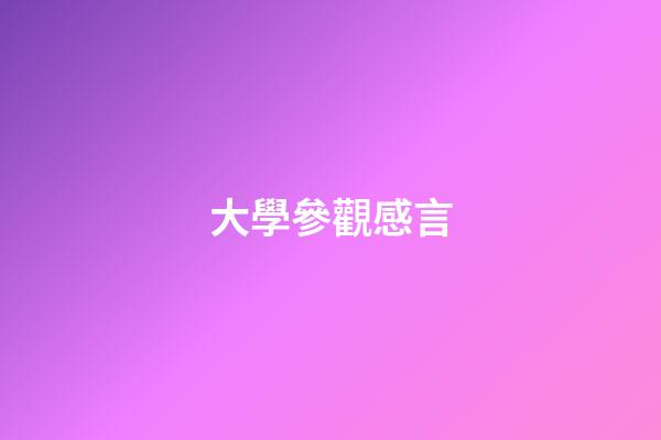 大學參觀感言