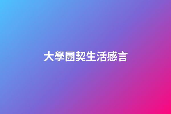 大學團契生活感言