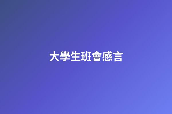 大學生班會感言
