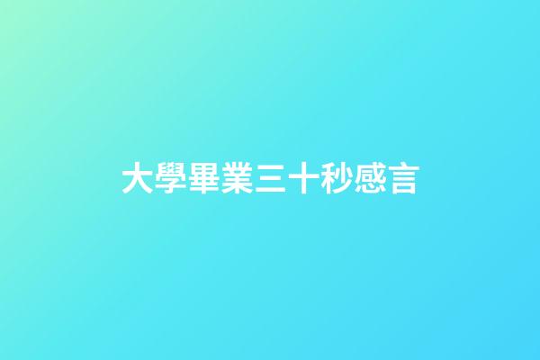 大學畢業三十秒感言