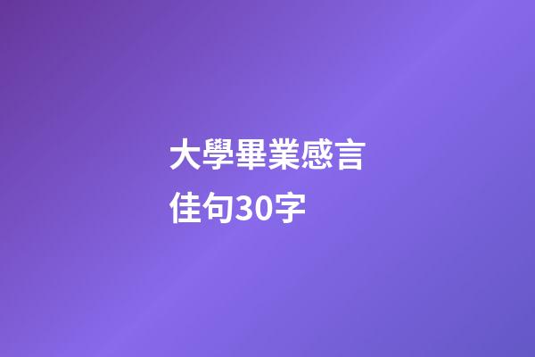 大學畢業感言佳句30字
