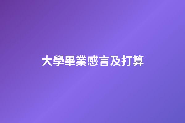 大學畢業感言及打算