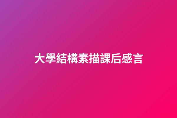 大學結構素描課后感言