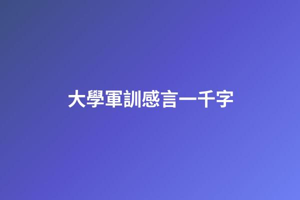大學軍訓感言一千字