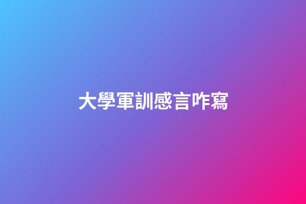 大學軍訓感言咋寫