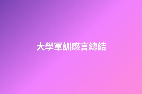 大學軍訓感言總結