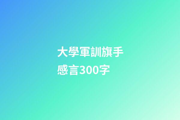 大學軍訓旗手感言300字