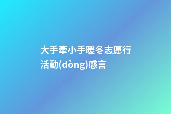 大手牽小手暖冬志愿行活動(dòng)感言